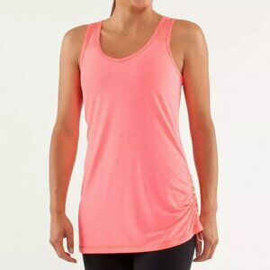 Lululemon Run Neon‎ Pink Tie And Fly Mesh Tank Top size 8